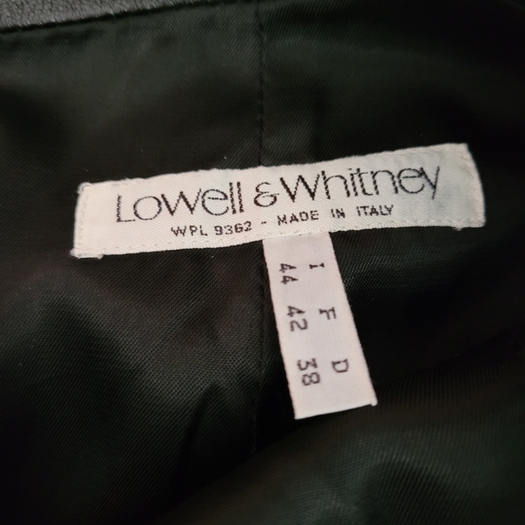 Lowell & Whitney Genuine Leather Skirt Size 10 Black Made in Italy Belt Lined - Picture 10 of 12